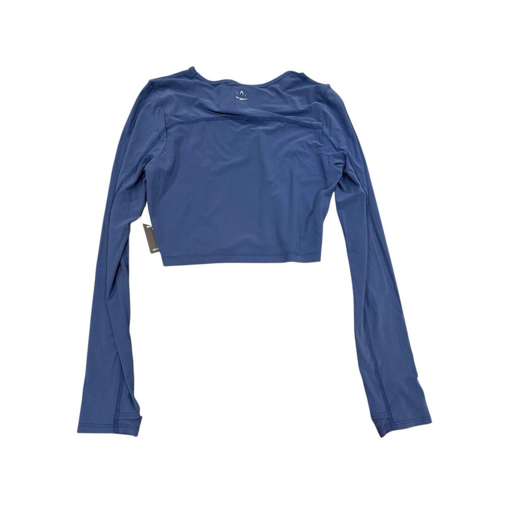 Beyond Yoga long sleeve crop top sz medium New Blue w/thumb holes - Picture 2 of 12